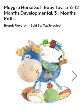 Clip-Clop Horse Baby Rattle Toy - Soft Plush Developmental Toy. BUY ONE GET ONE